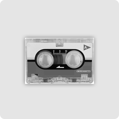 mini audio cassette tape format from old dictation and voicemail machines