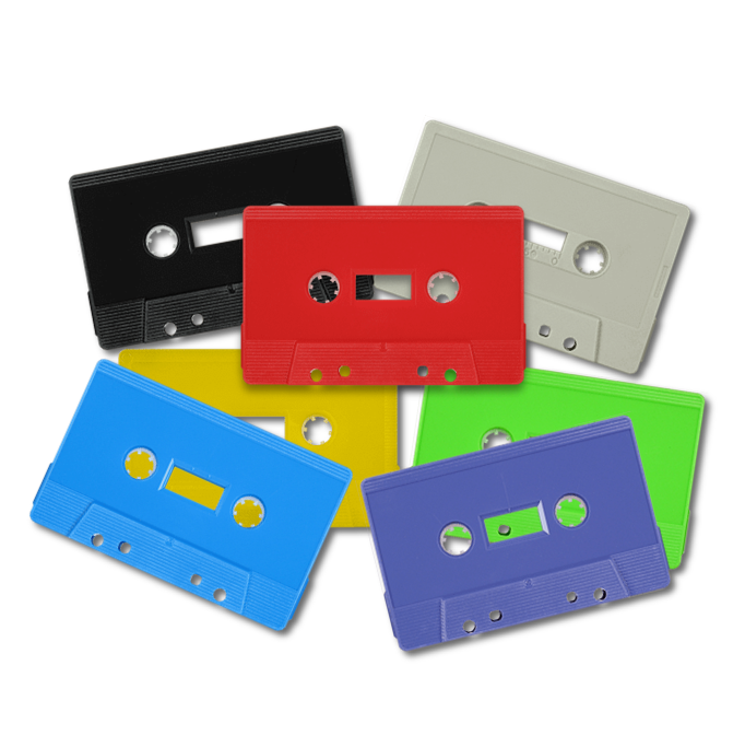 colorful audio cassette tape shell options